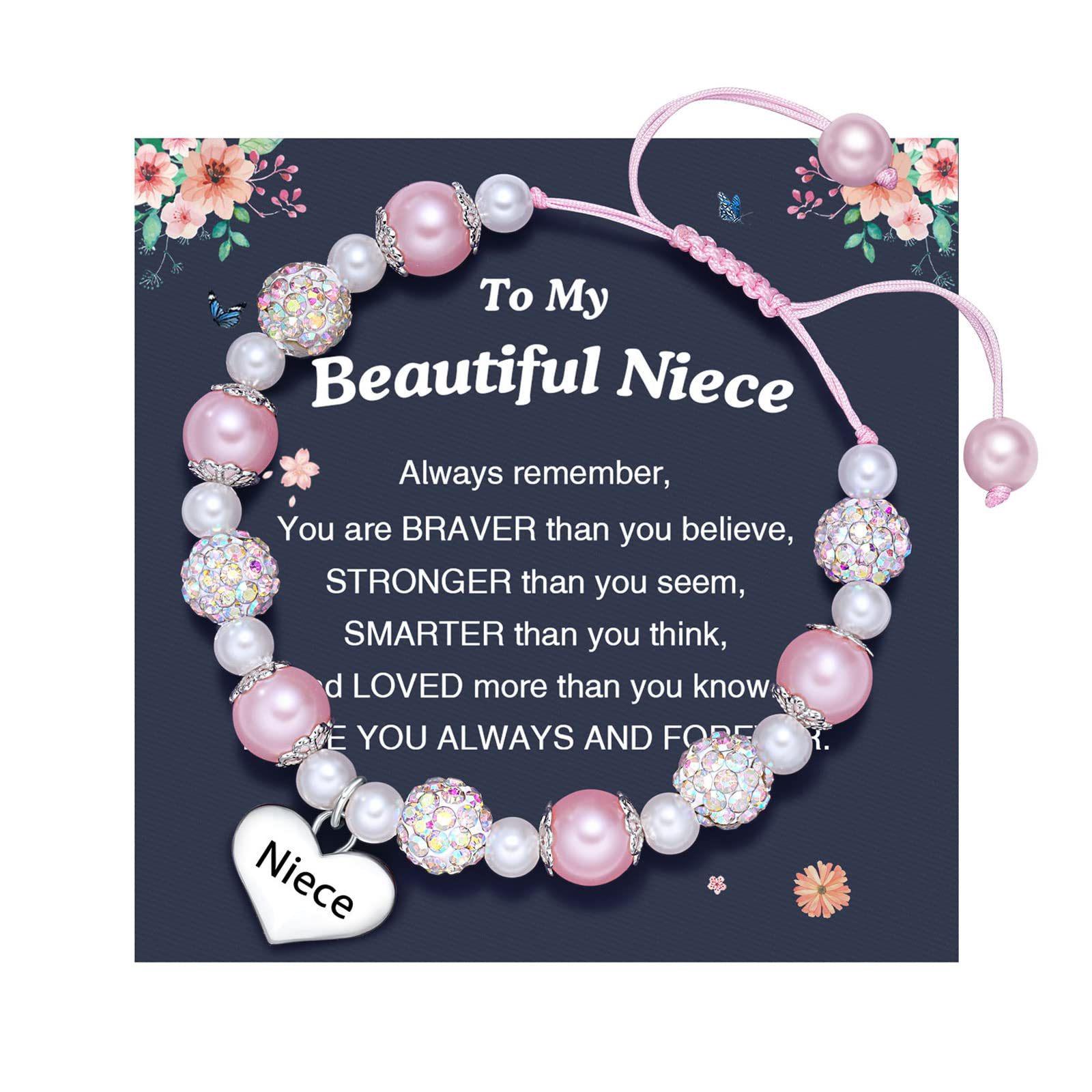 3:Pink Shambhala Bracelet Beautiful Niece Card