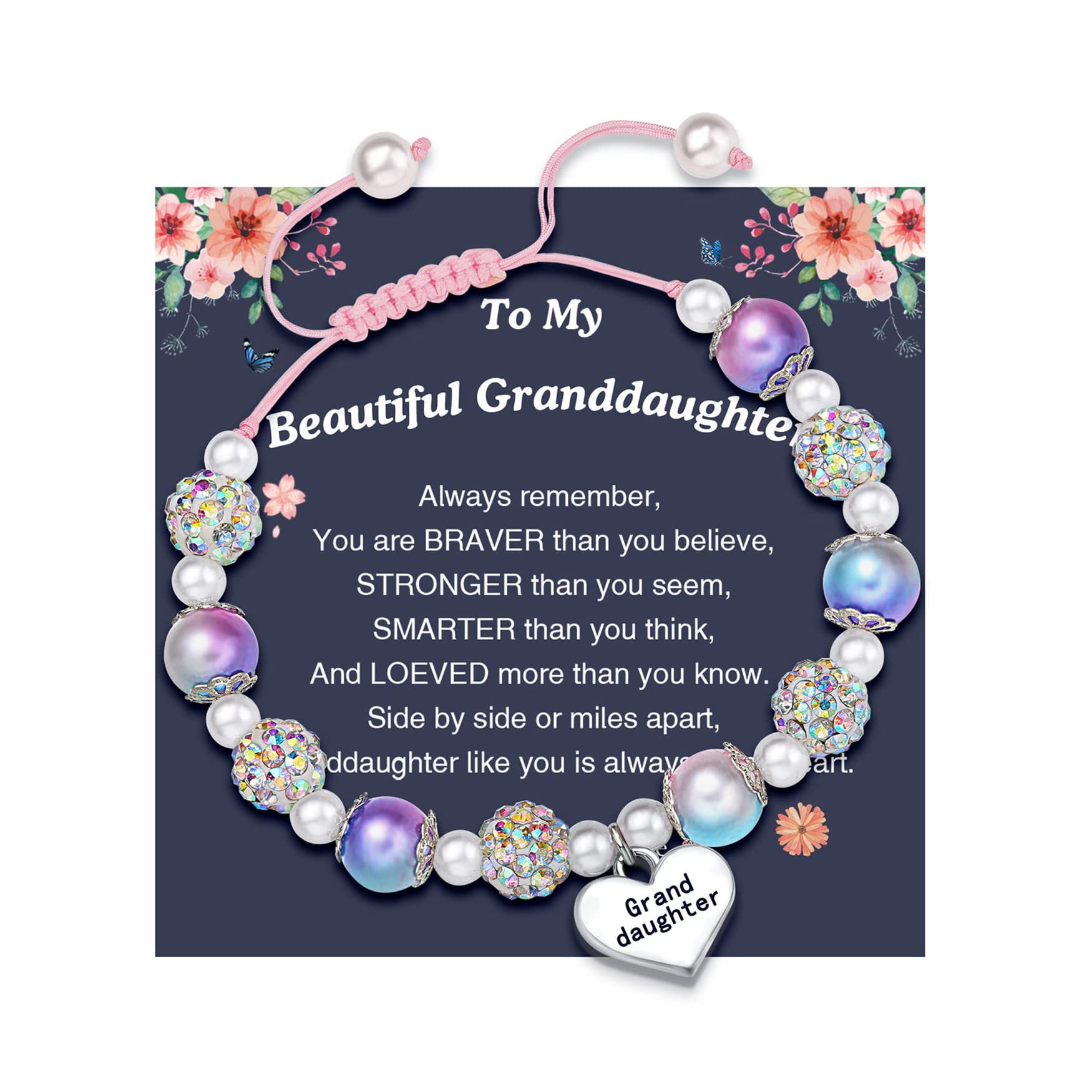 9:Purple Shambhala Bracelet Beautiful Granddaughter Card