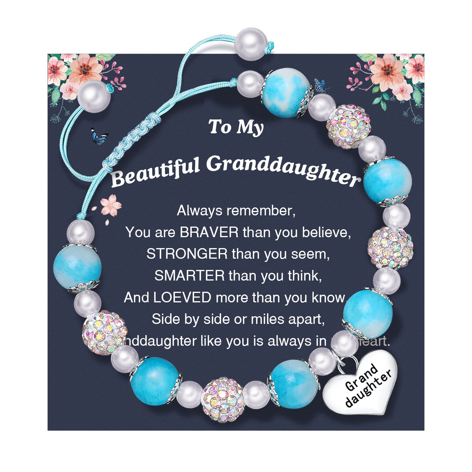 10:Blue Shambhala Bracelet Beautiful Granddaughter Card