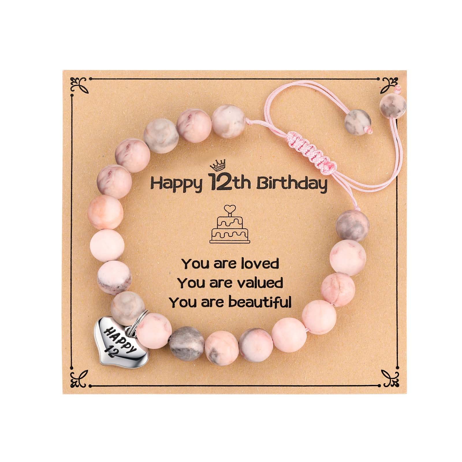 1:Pink Zebra Bracelet Happy 12 Card