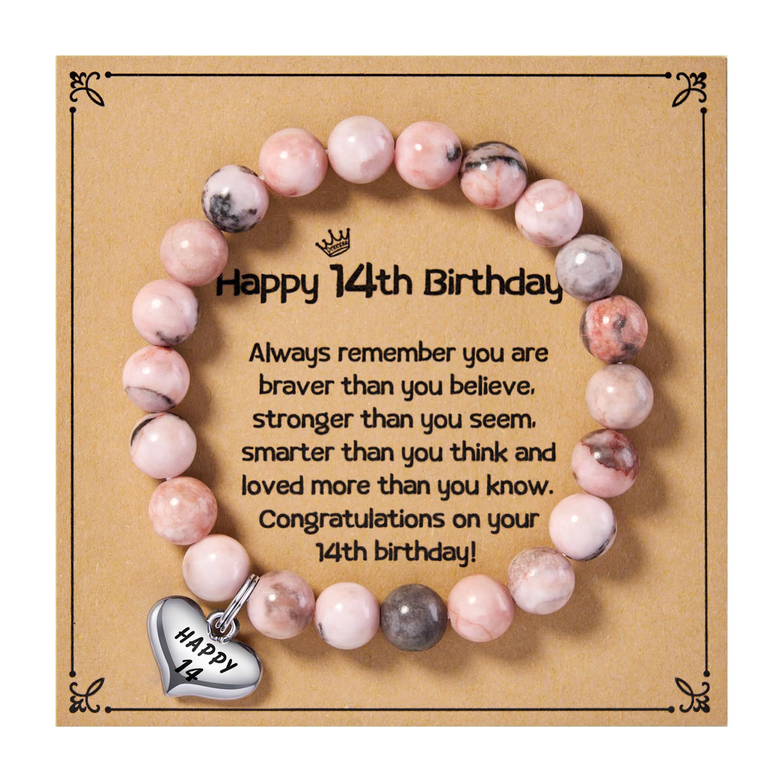 13:Pink Zebra stretch rope Happy 14 card