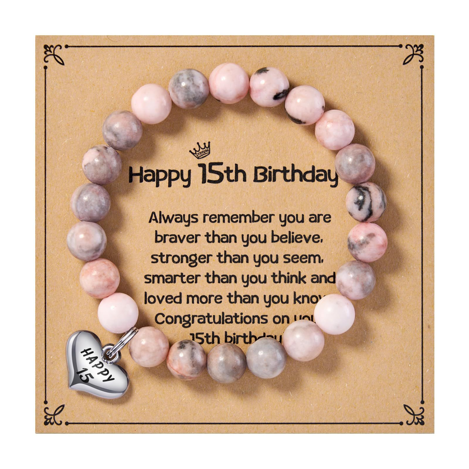 14:Pink Zebra stretch rope Happy 15 card