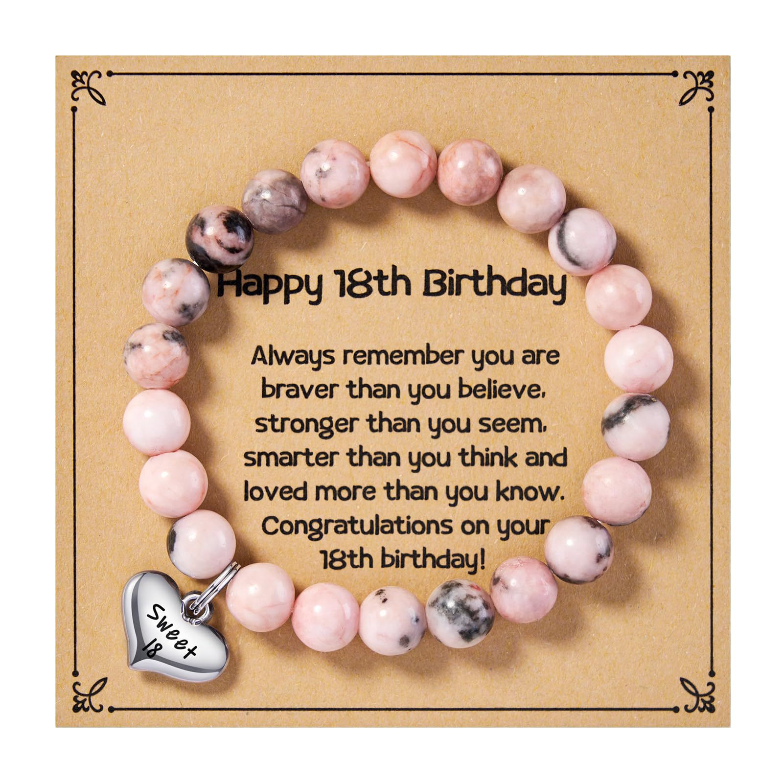 20:Pink Zebra stretch rope Happy 18 card