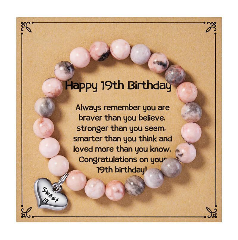 21:Pink Zebra stretch rope Happy 19 card