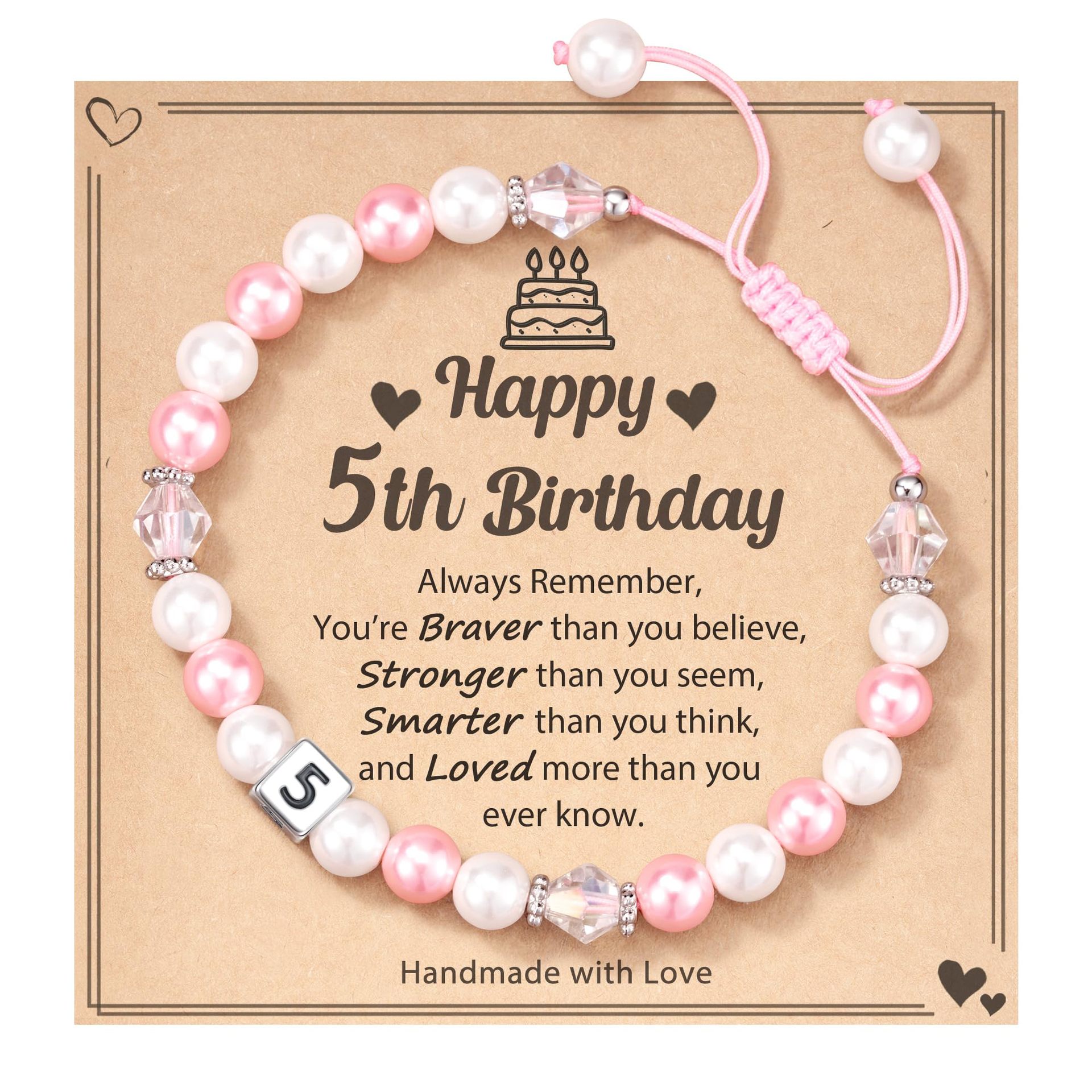 5:Pearl Bracelet Happy5 Years Old Card