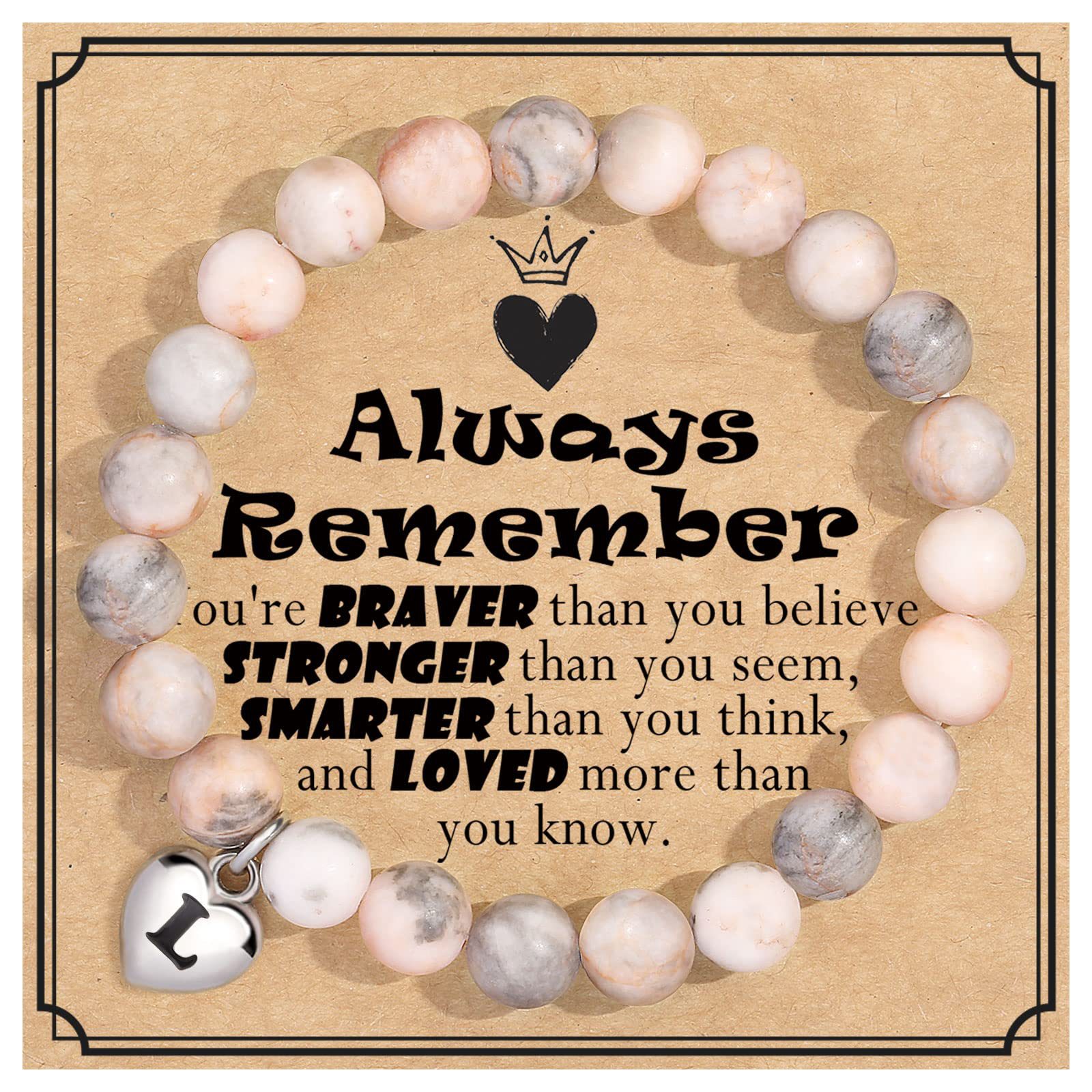 38:L Letter Always Remember Card Bracelet