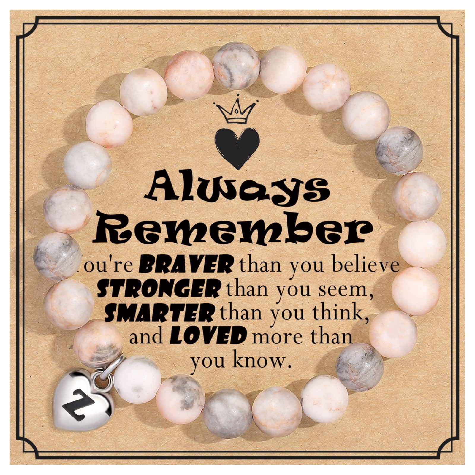 52:Z Letter Always Remember Card Bracelet