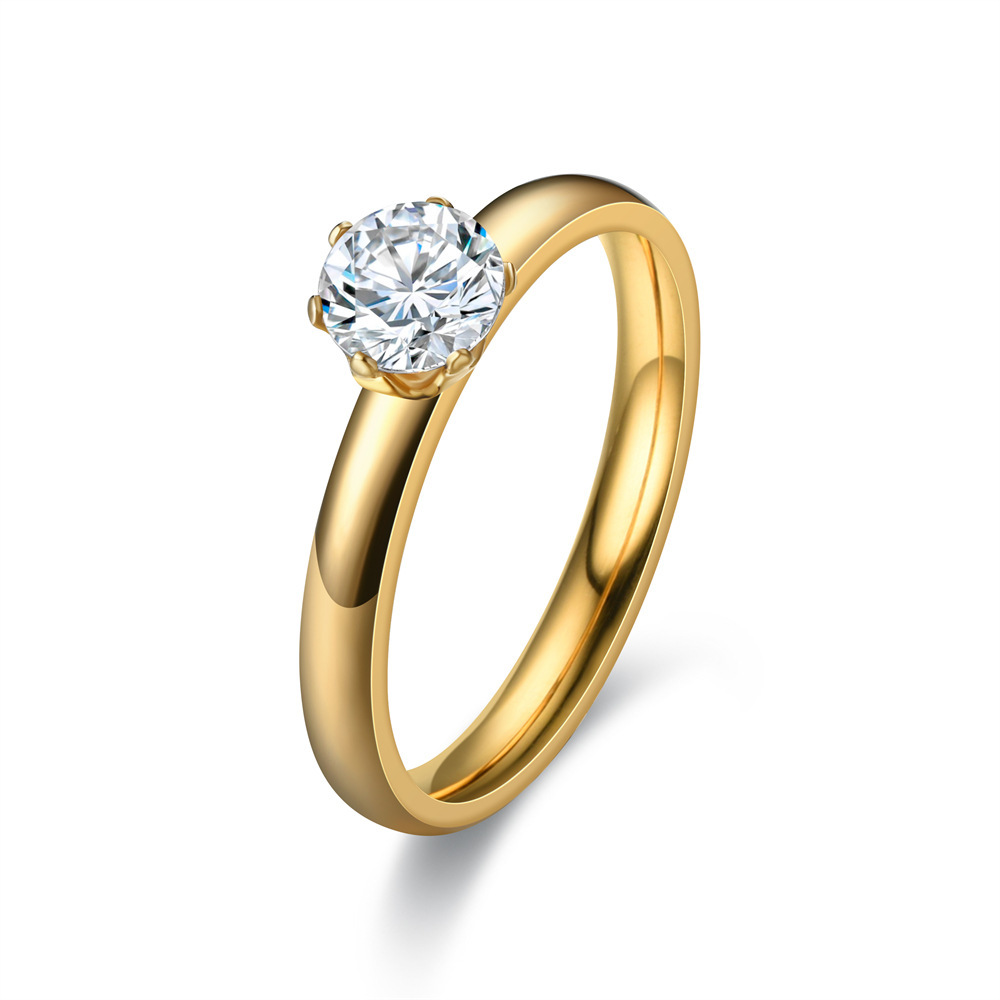 Gold zircon model US Size #8