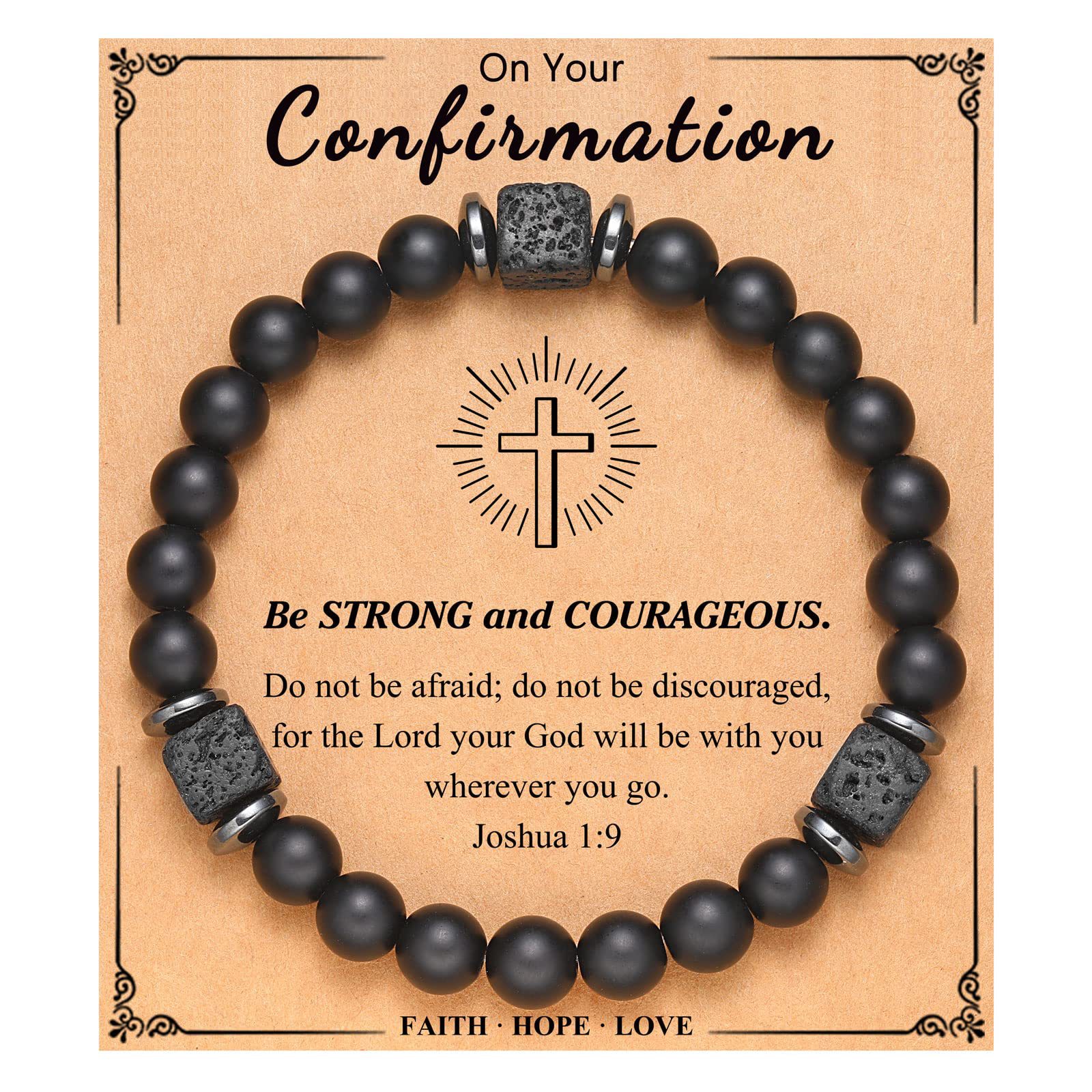 18:Volcano Stone Bracelet Cross Card