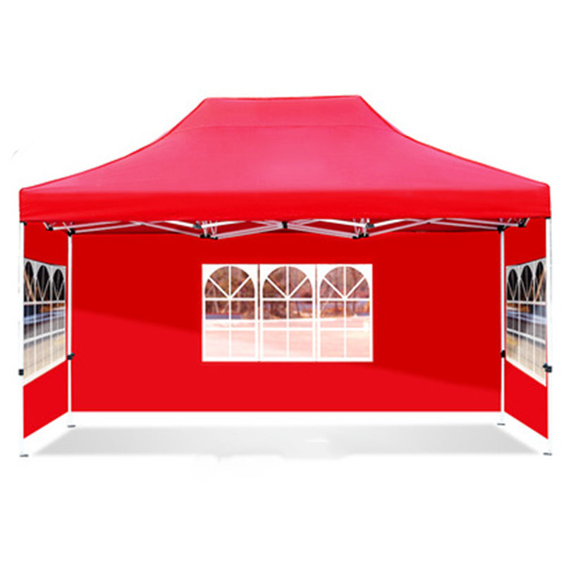 Automatic rack red 3*4.5m and 3-side Roman window Red Scarf