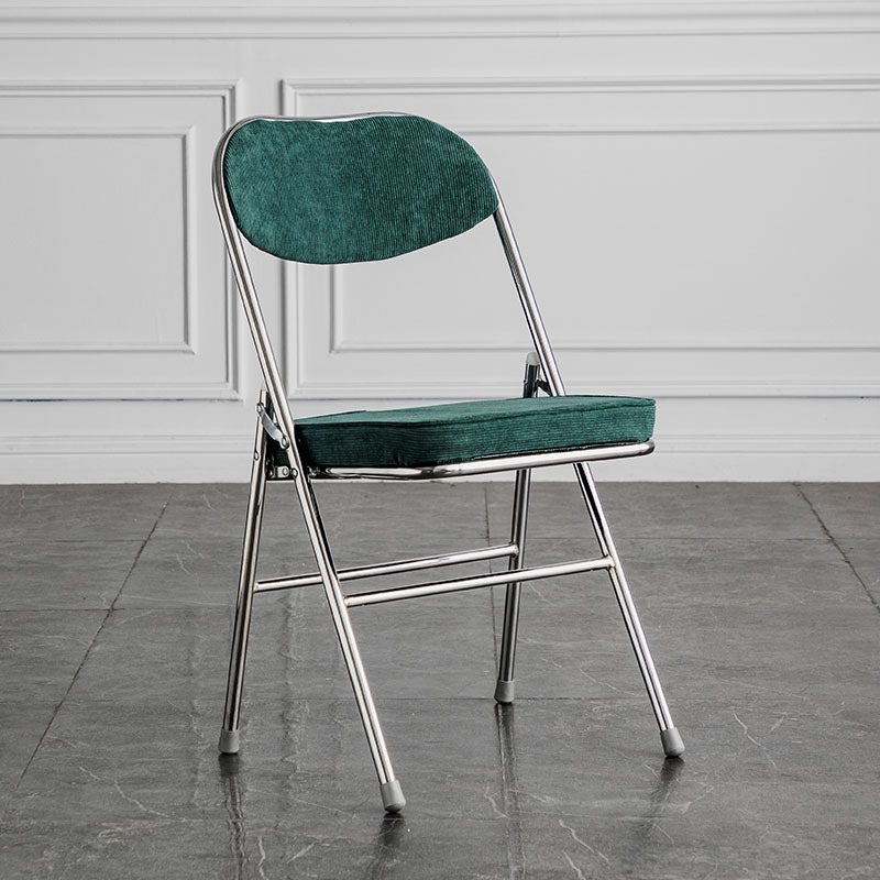 Dark green corduroy   silver plated legs