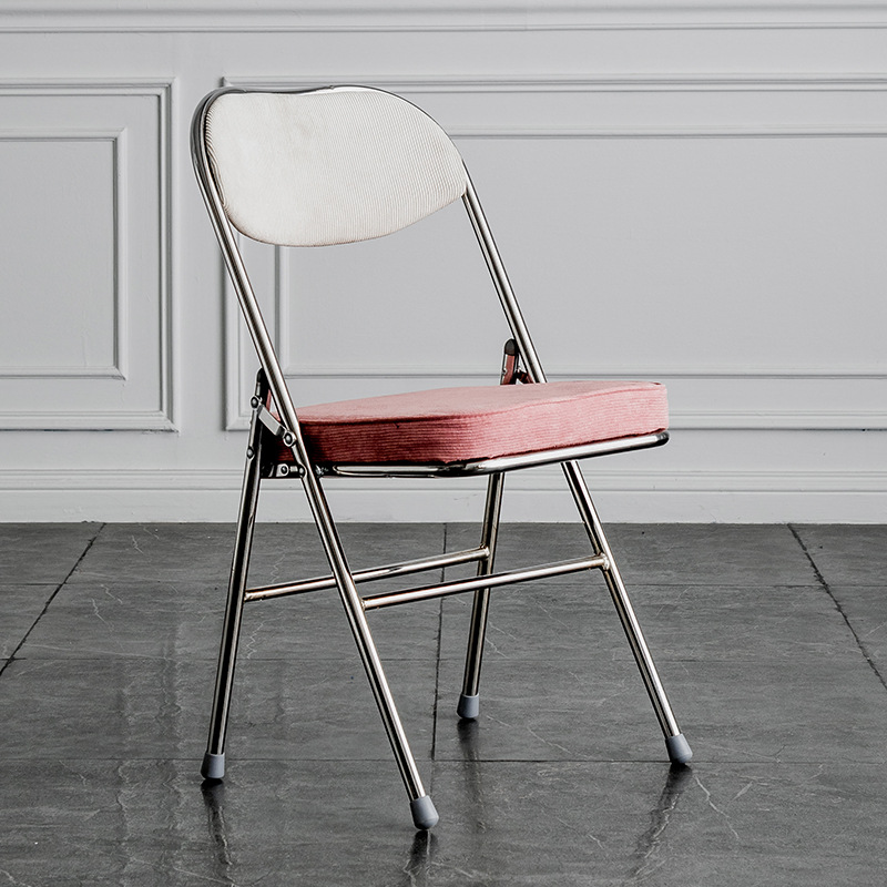 White corduroy   silver plated legs