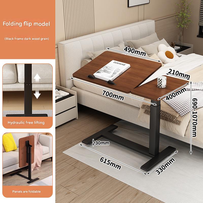 Black frame   dark wood grain desktop mobile folding hydraulic flip lifting model