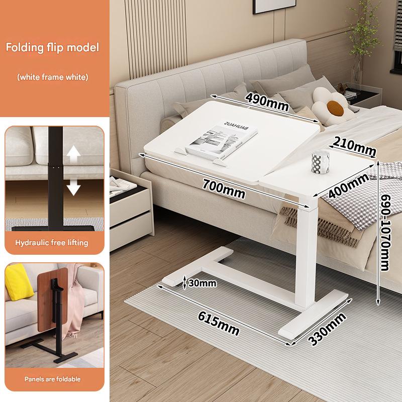 White frame   white desktop mobile folding hydraulic flip lifting model