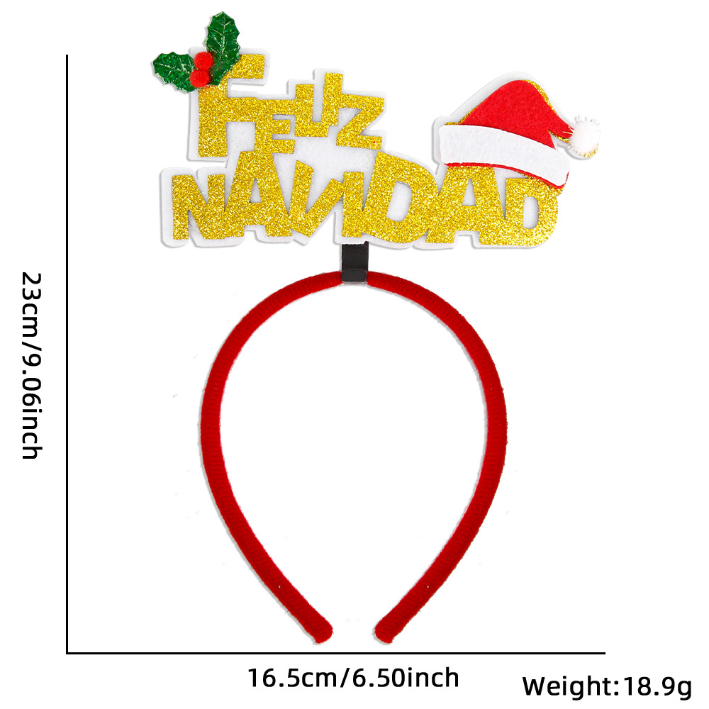 Christmas hat letter headband