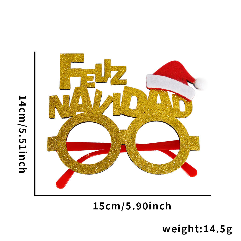 Christmas hat letter glasses