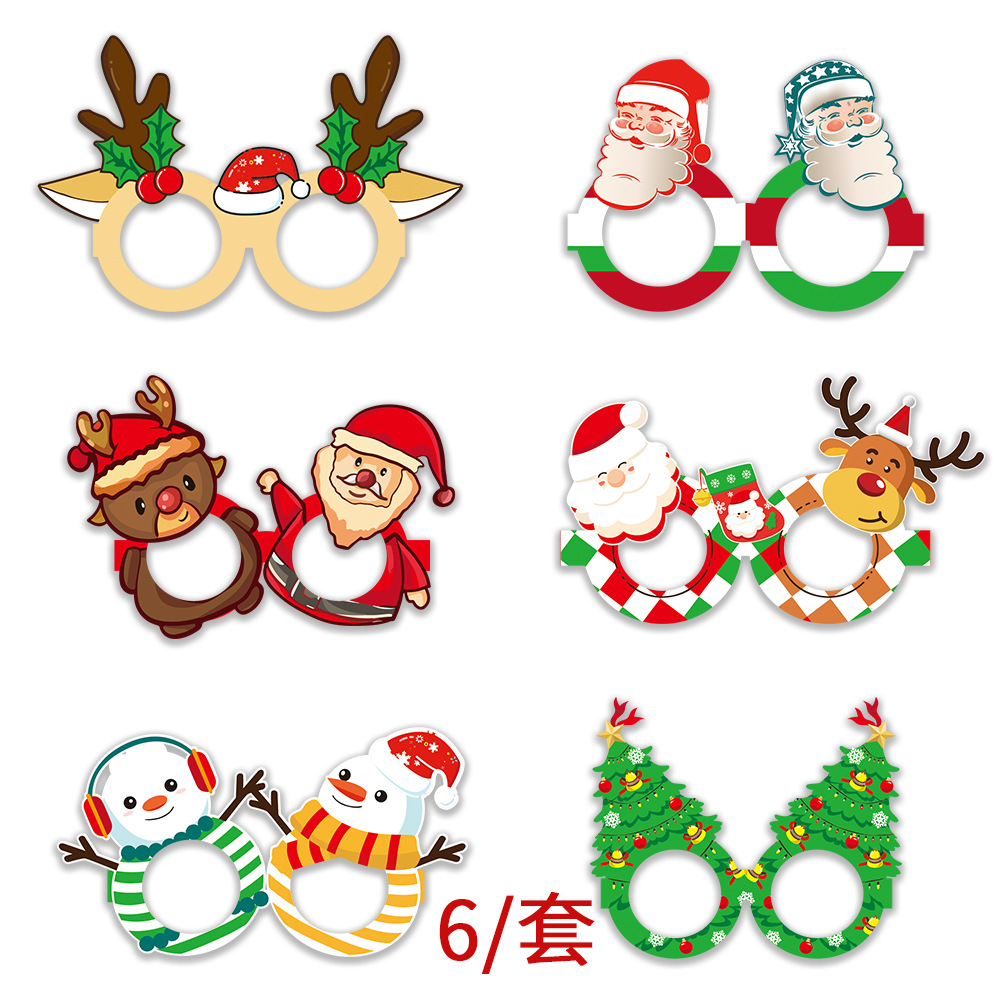 Christmas paper glasses type A (6 pcs/set)