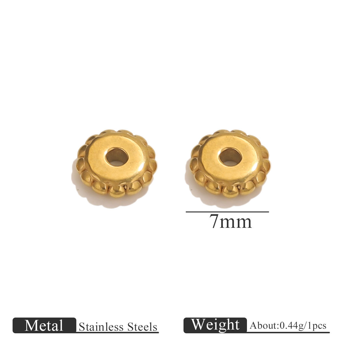 Gold gear spacer beads-7mm