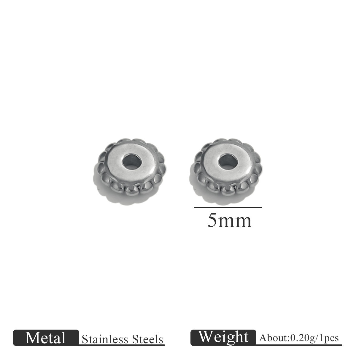 4:Steel color gear spacer beads-5mm