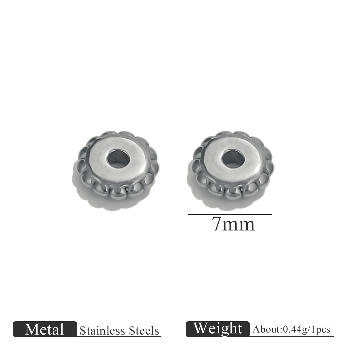 6:Steel color gear spacer beads-7mm