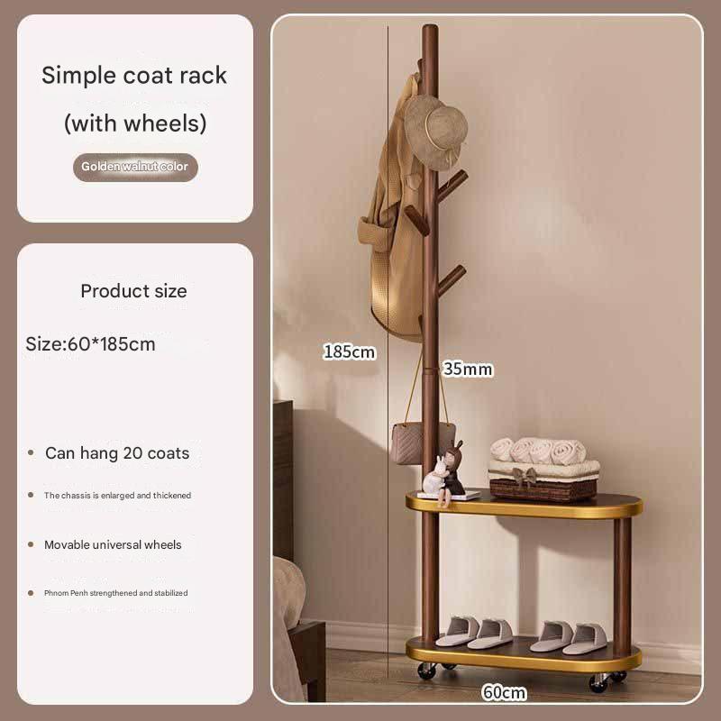 SP Golden Edge oval Shape mobile coat rack Walnut color