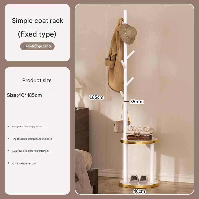 SP Golden edge circular fixed coat rack white