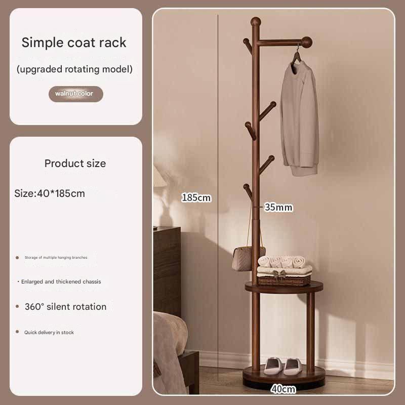 SP Circular rotating coat rack in walnut color