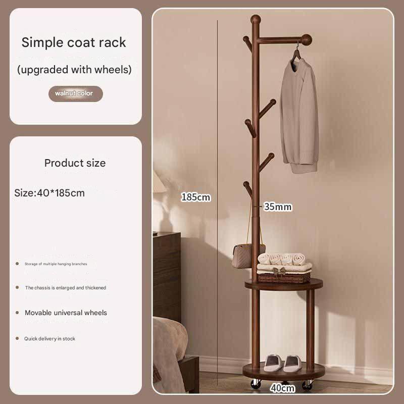 SP Circular mobile coat rack in walnut color