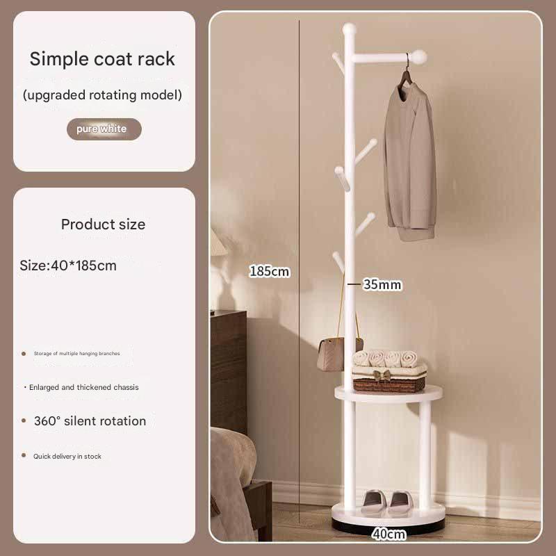 The SP circular rotating coat rack is white