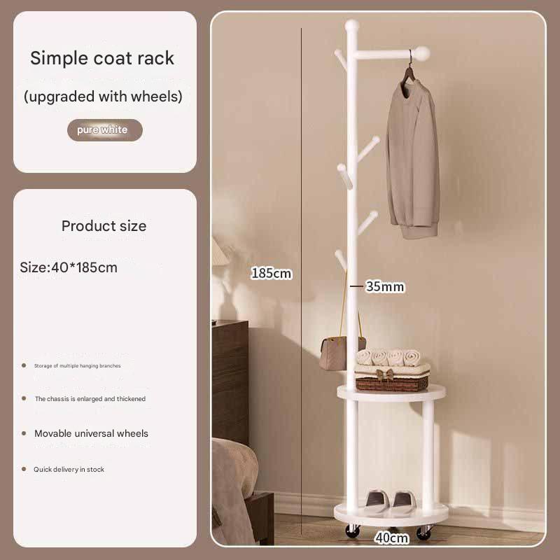 The SP circular mobile coat rack is white