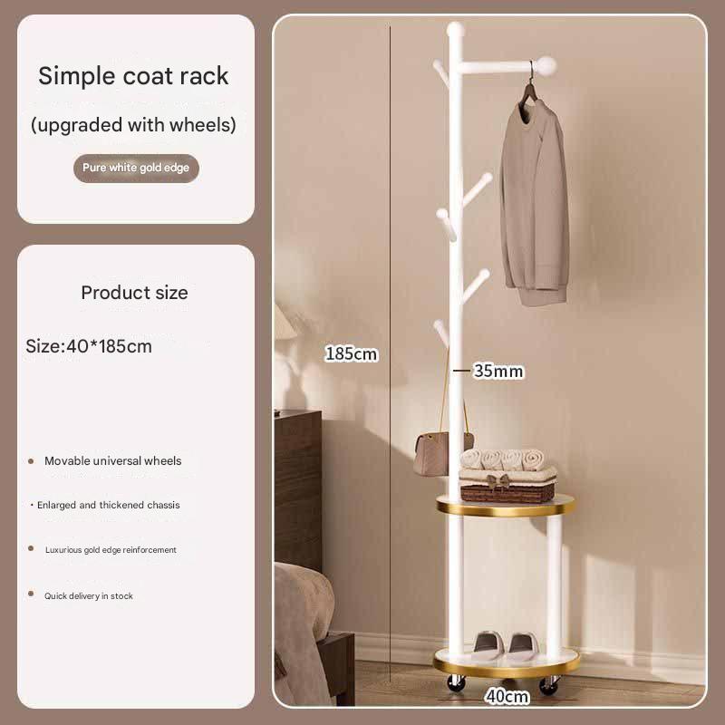 SP Golden Edge circular mobile coat rack white