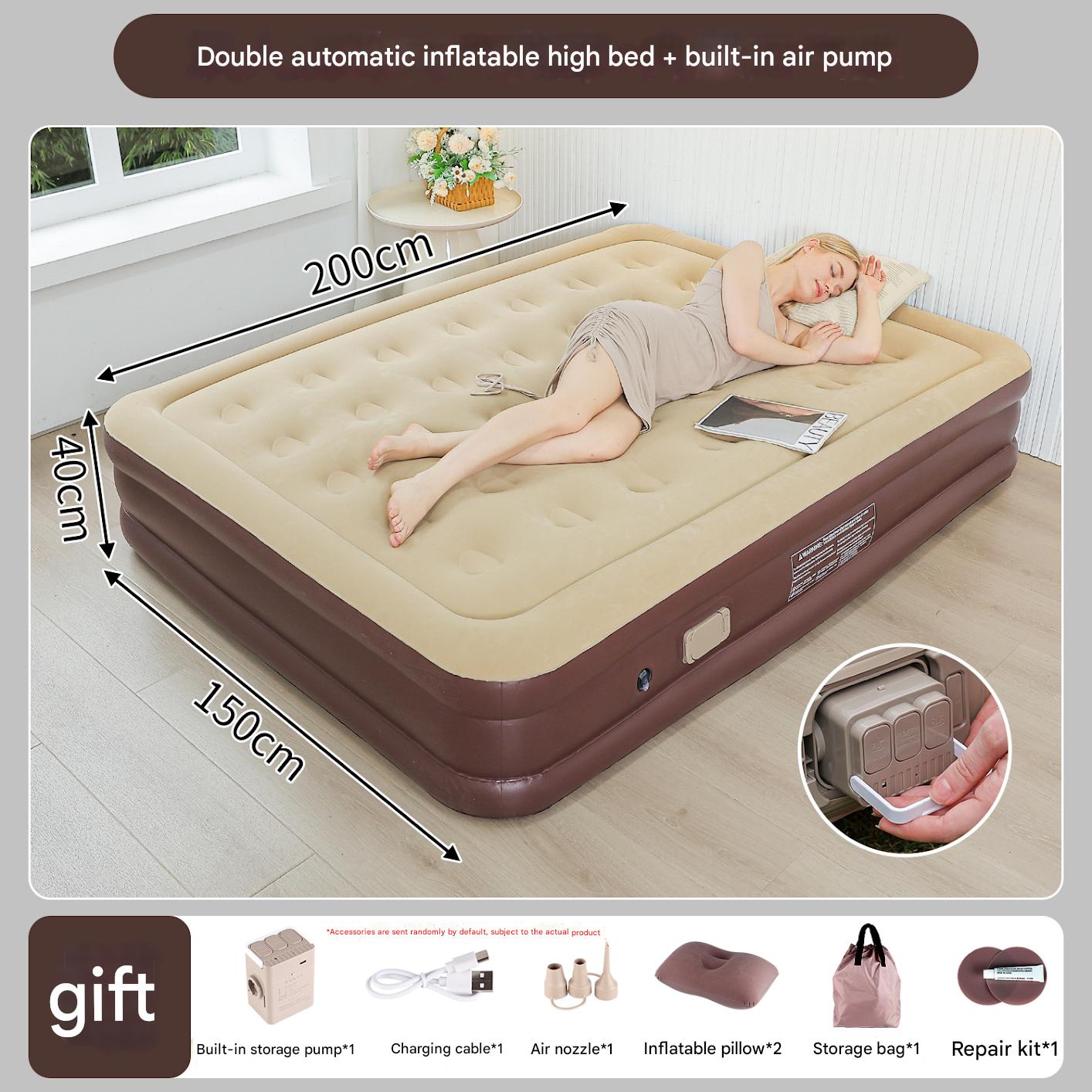 Brown double tall bed 200*150*40cm