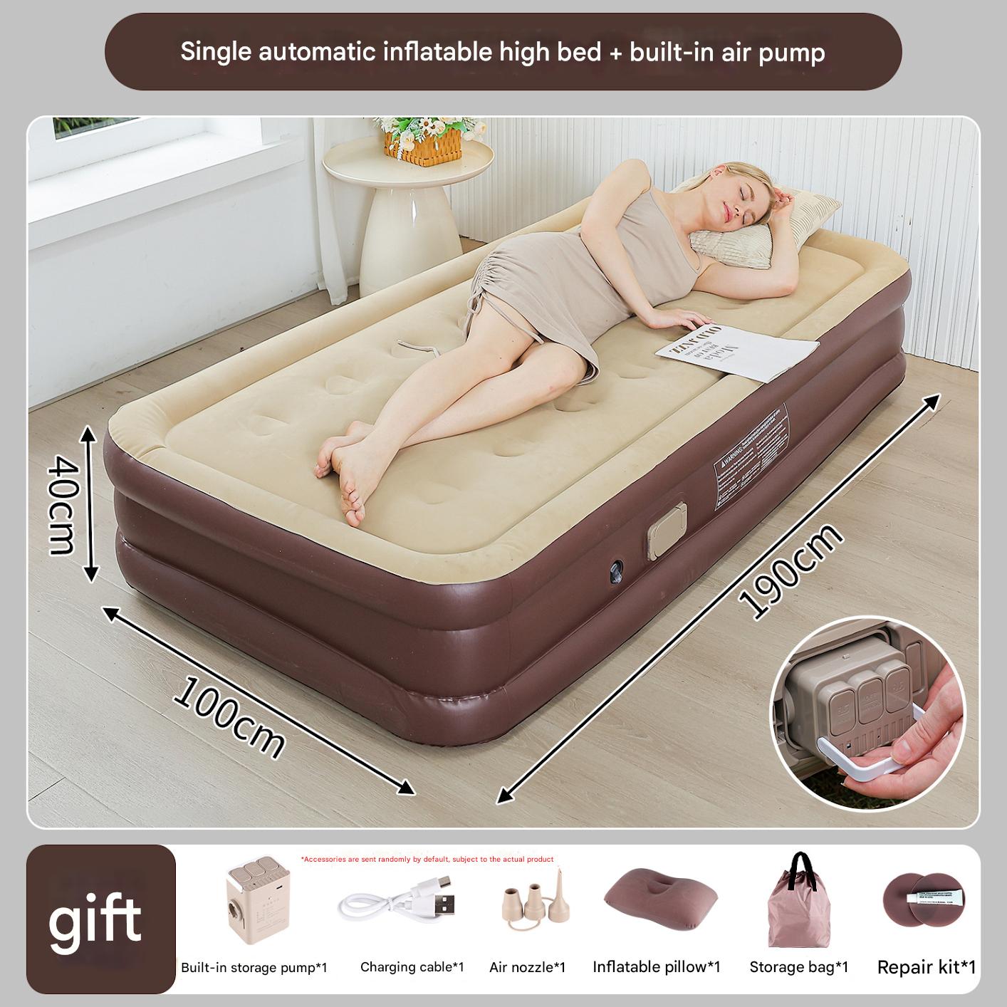 Brown single tall bed 190*100*40cm