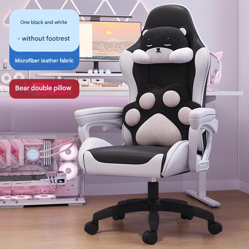 Black and white   bear double pillow