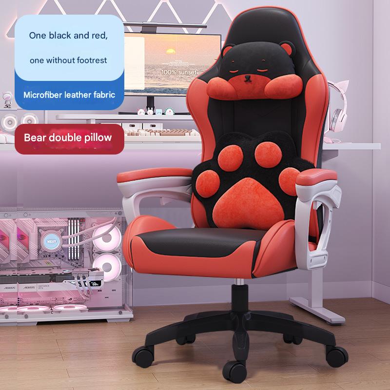 Black and red   bear double pillow