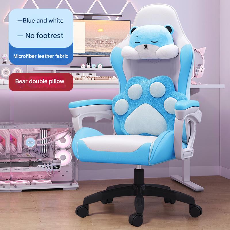 Blue and white   bear double pillow