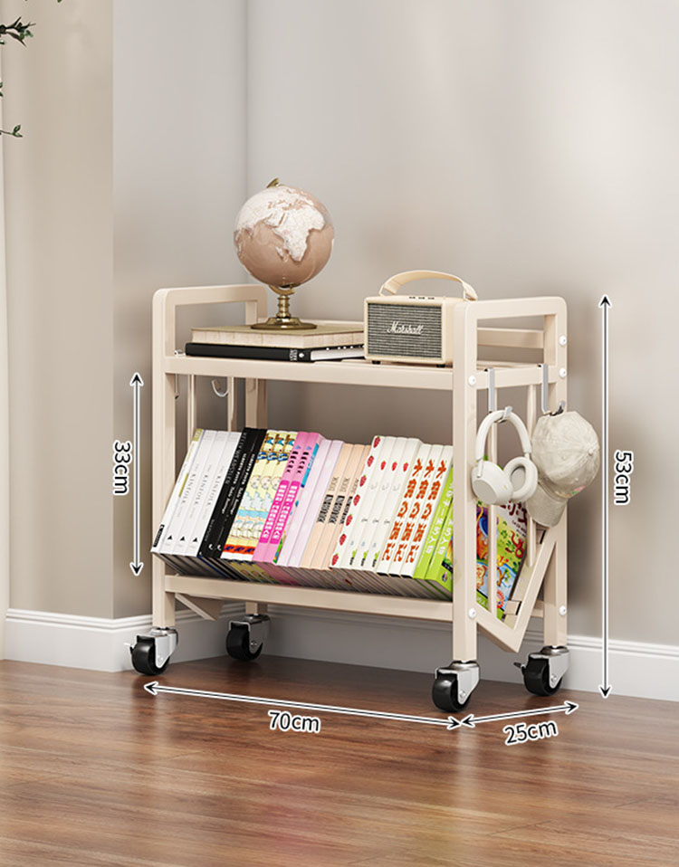 Floor bookshelf milk white (2 layers 70cm)