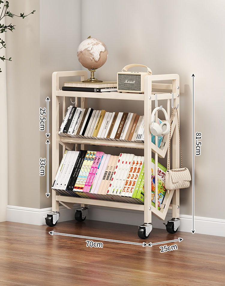 Floor bookshelf milk white (3 layers 70cm)