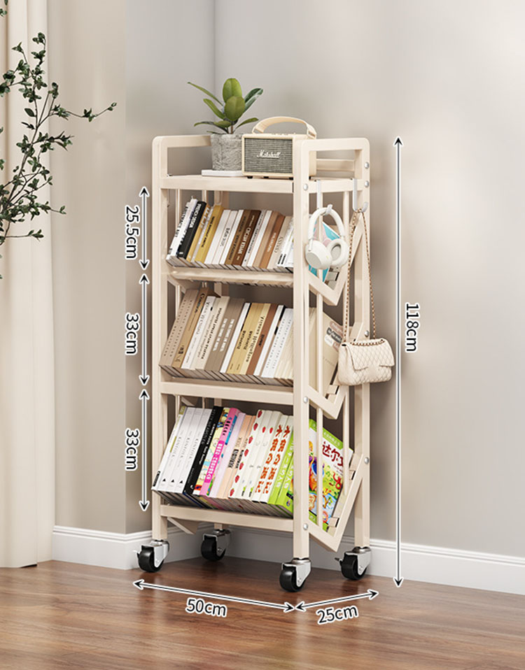 Floor bookshelf milk white (4 layers 50cm)