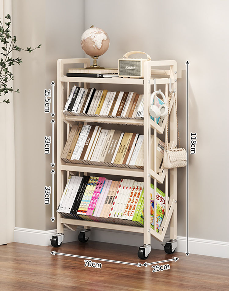 Floor bookshelf milk white (4 layers 70cm)