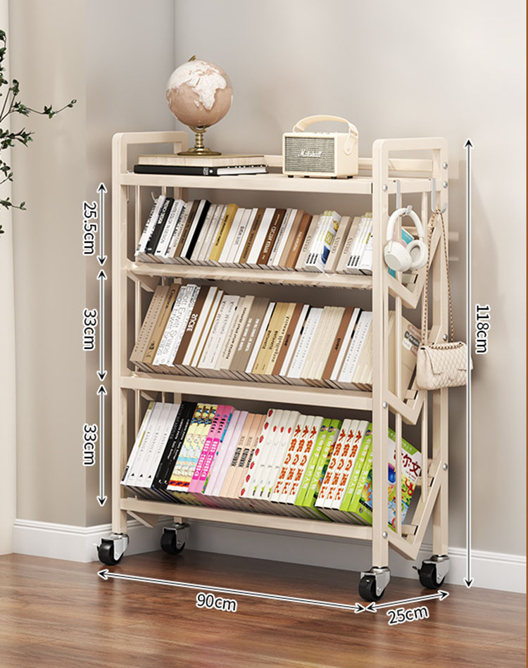 Floor bookshelf milk white (4 layers 90cm)