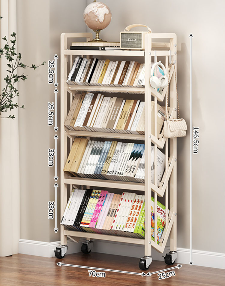 Floor bookshelf milk white (5 layers 70cm)