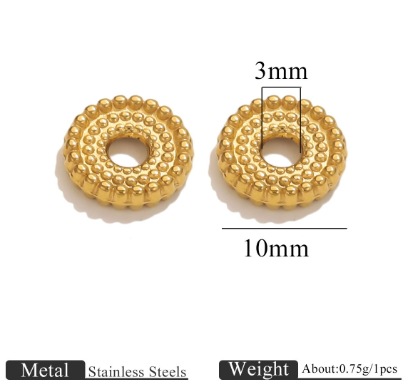 Golden dot spacer beads-10mm