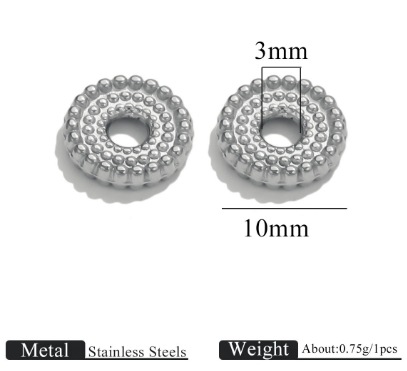 Steel color dot spacer beads-10mm