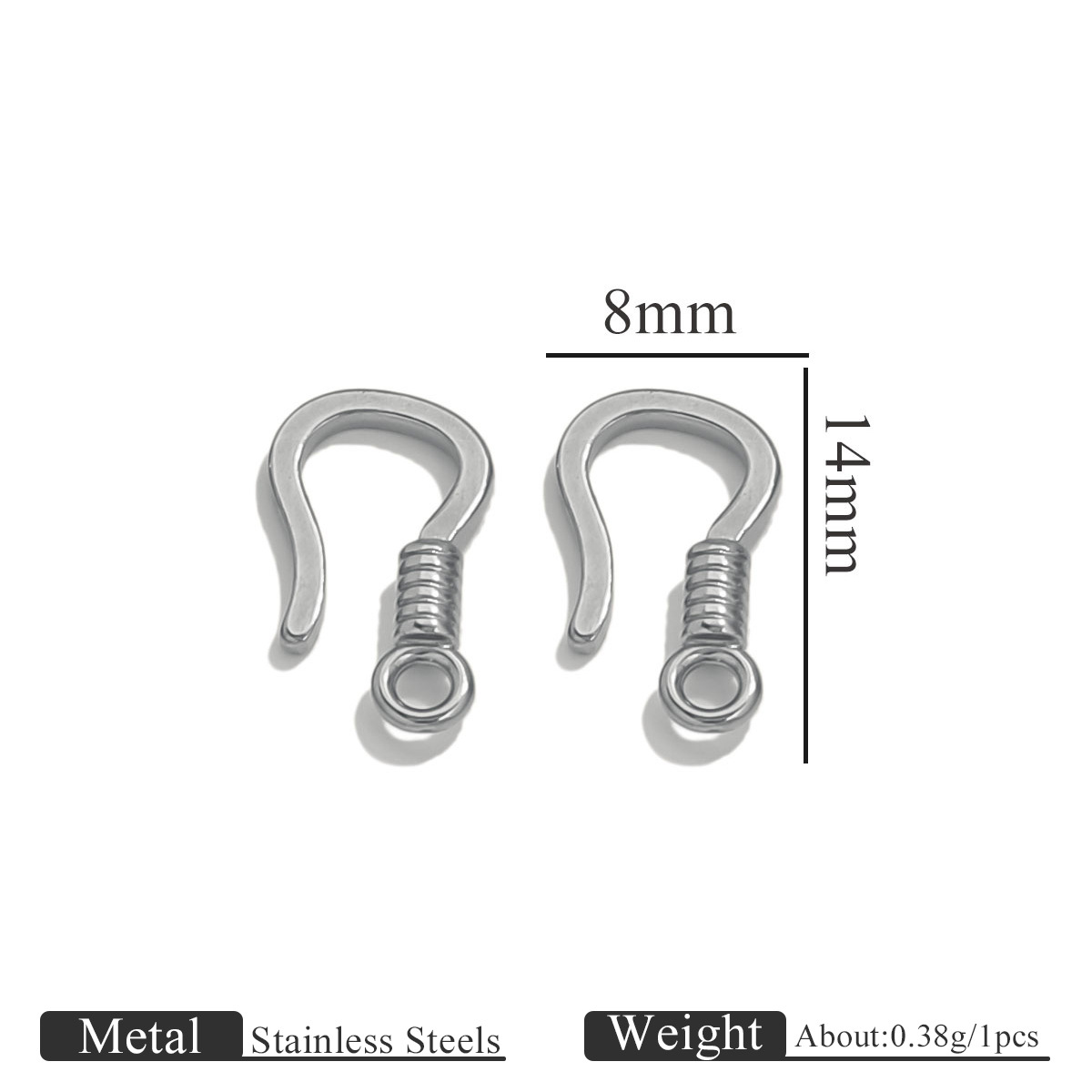 Steel color -Spiral ear hook
