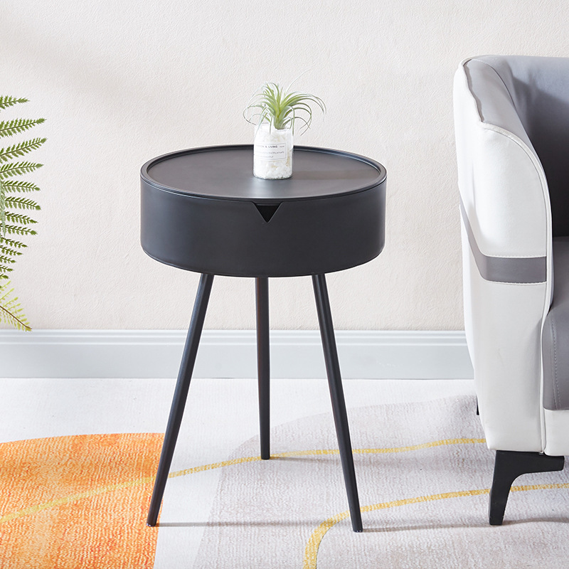Three-leg bedside table Black