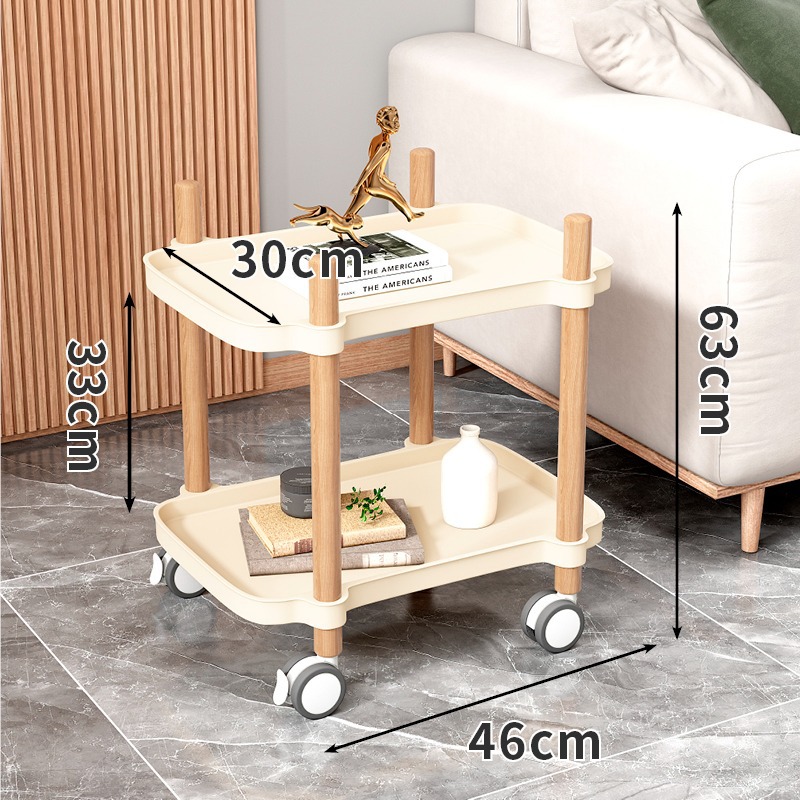 [Square Beech] beige two-layer silent pulley