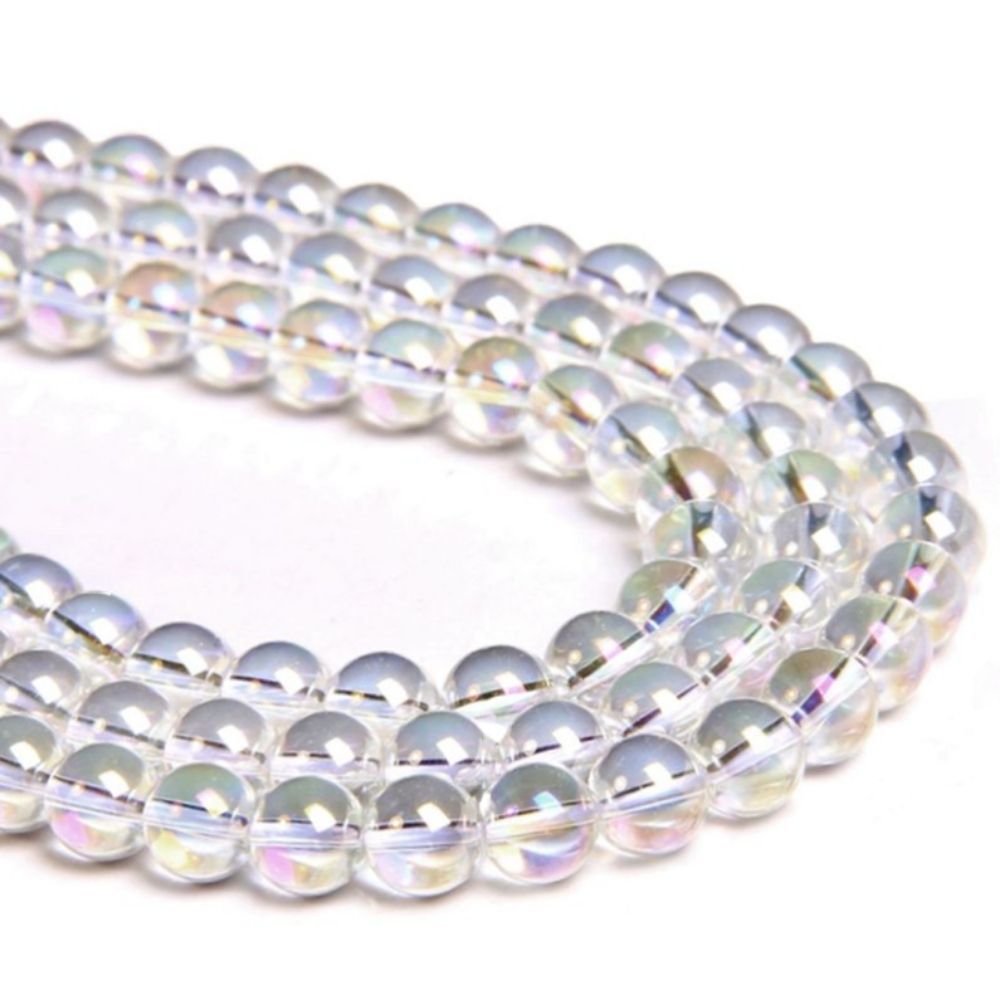 White glass 8mm (about 48 pieces)