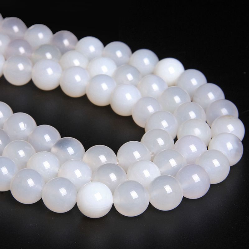 White agate 6mm (about 60 pieces)