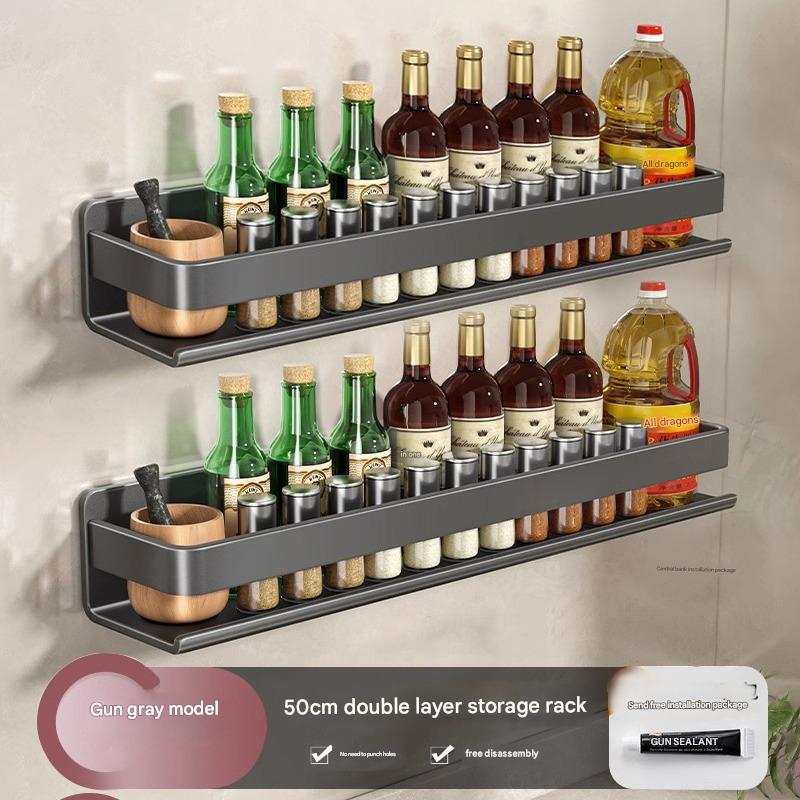 Double-layer-gun Ash-thickened kitchen rack 50cm